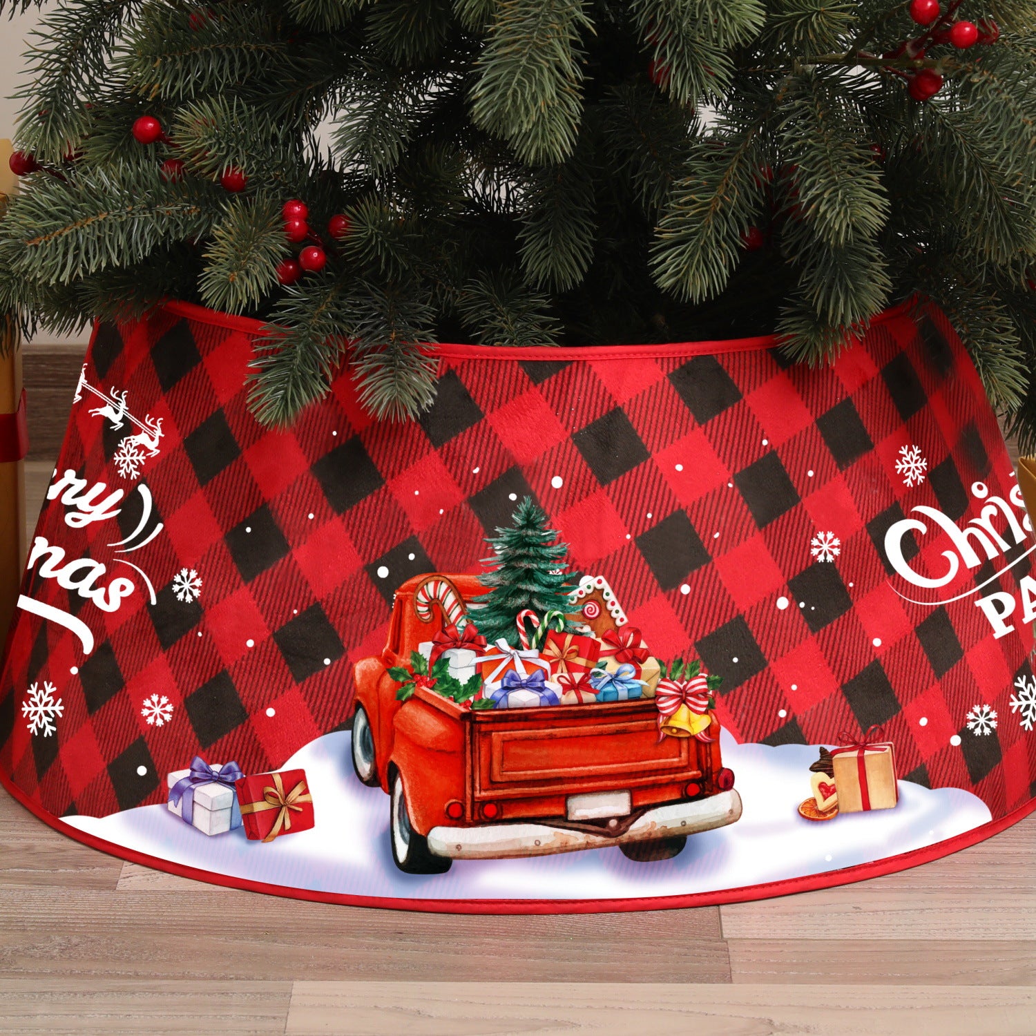 Wholesale Fabric Christmas Tree Skirt Base decoration Props