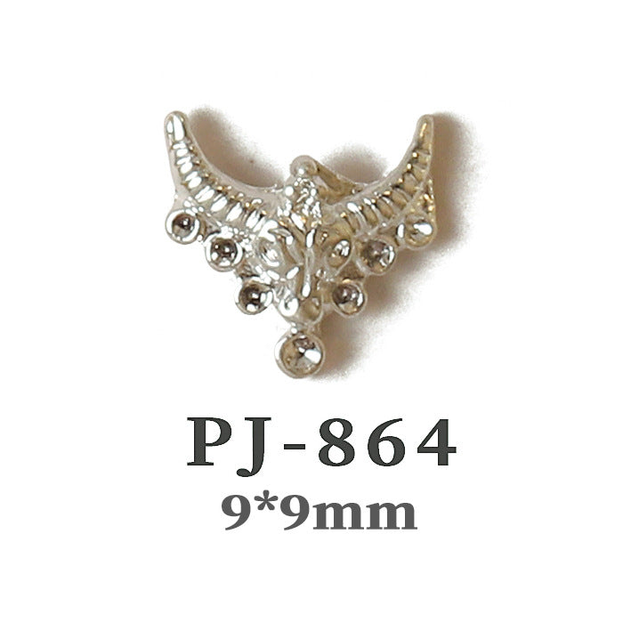 Wholesale  Metal Nail Art Charms Antelope Head Wings Leopard Head Manicure Decorative Accent