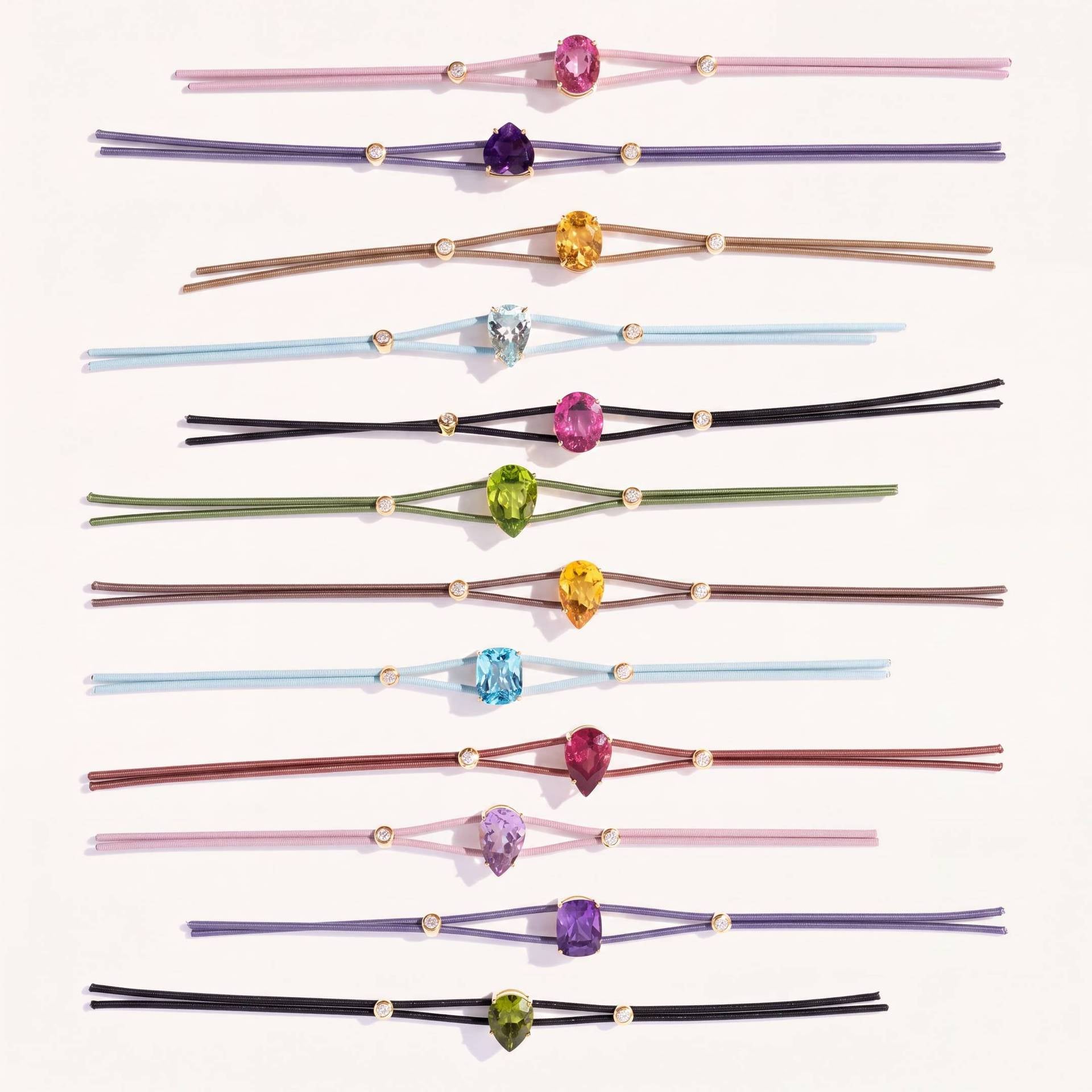 Wholesale Geometric Crystal Double Strand Elastic Bracelet For Women Everyday Fashion Accessory