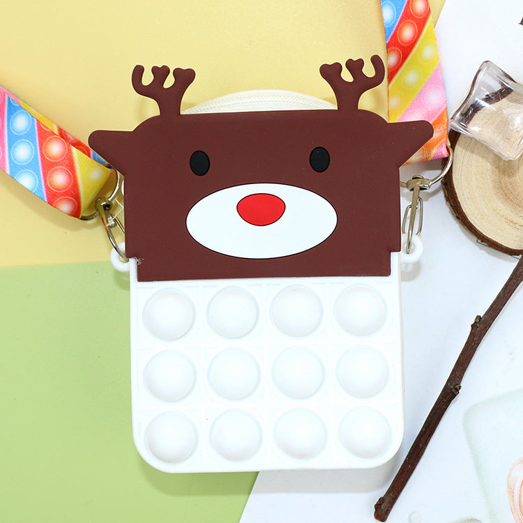 Wholesale Cartoon Silicone Santa Claus Unzipped Children's Bag Coin Purse