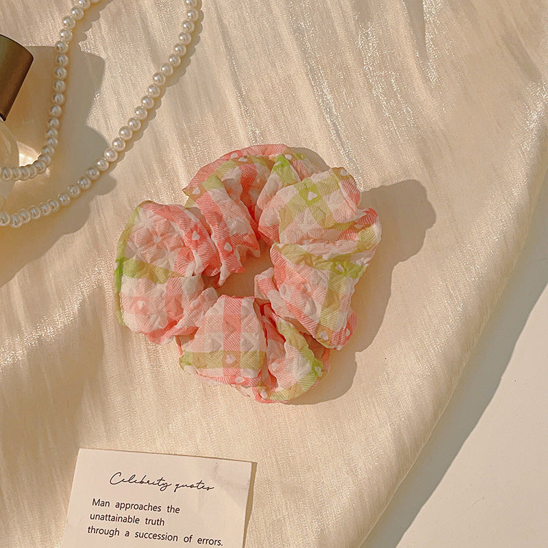 Wholesale Fabric Plaid Large Intestine Hair Tie