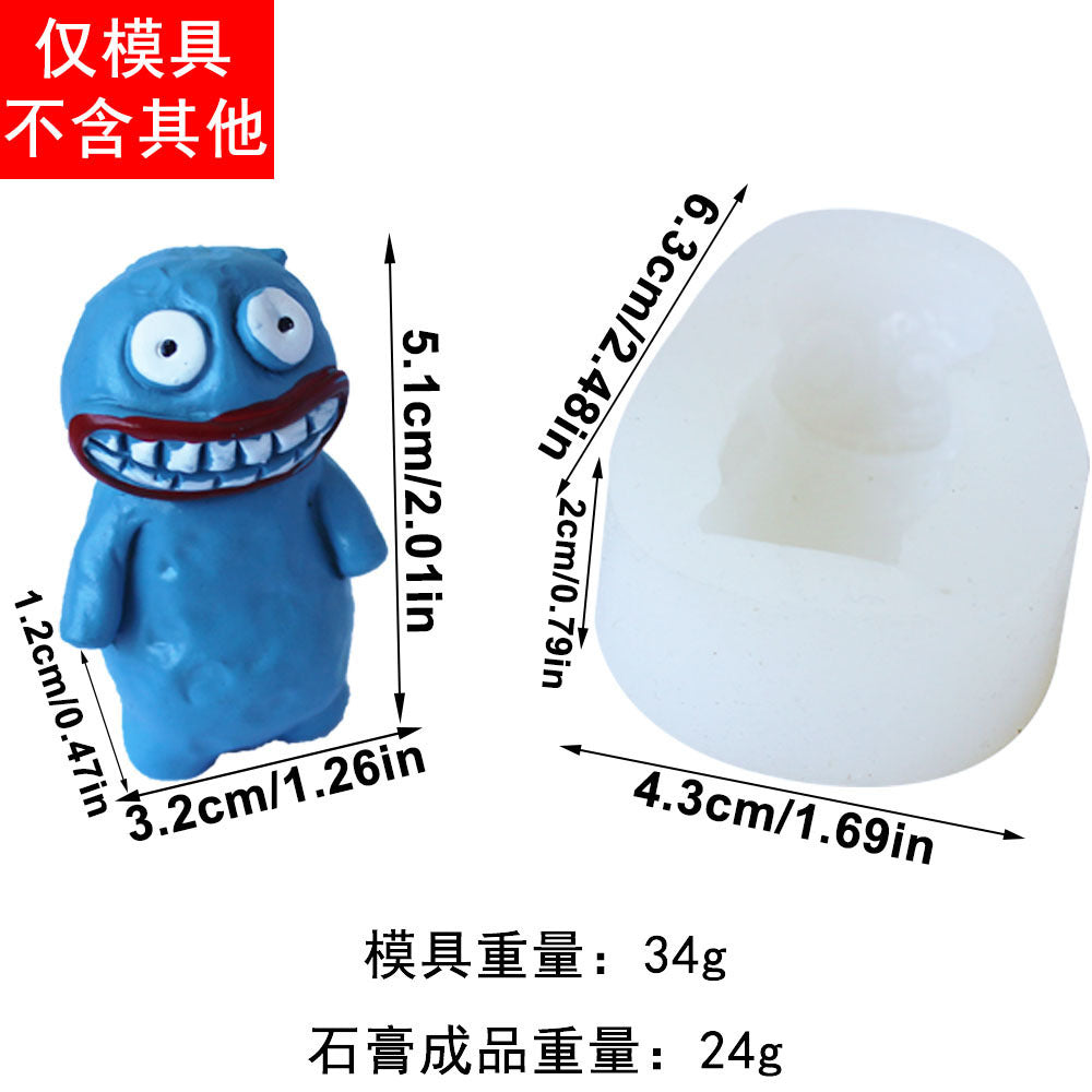 Wholesale Silicone Mold Ugly Cute Mud Monster Shape for DIY Cake Candle Chocolate