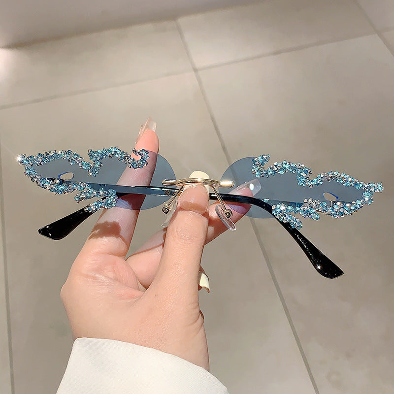 Wholesale Flame Diamond Sunglasses Halloween Fashion Sunglasses