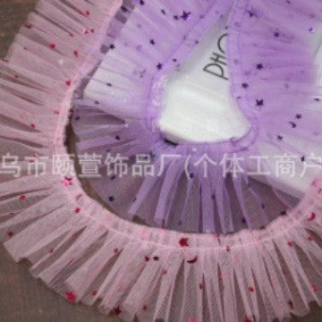 Wholesale 40pcs 5cm colored mesh sequin lace Doll Accessories