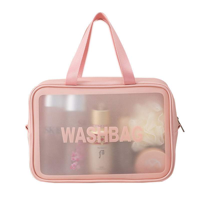 Wholesale Frosted Pu Waterproof Portable Storage Large Capacity Swimming Bag Transparent Cosmetics Pvc Wash Bag