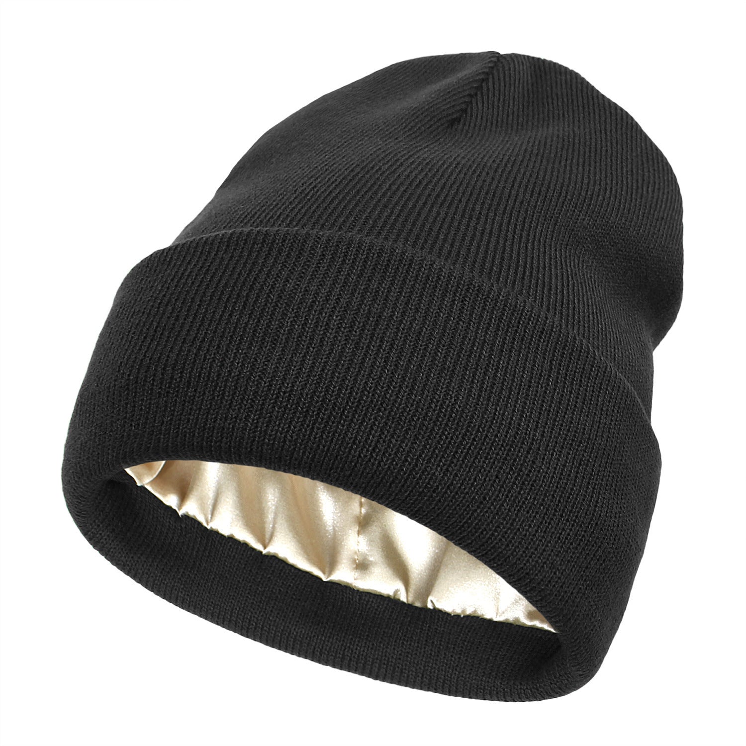 Wholesale Winter Protective Hairstyle Warm Knitted Satin Woolen Hat