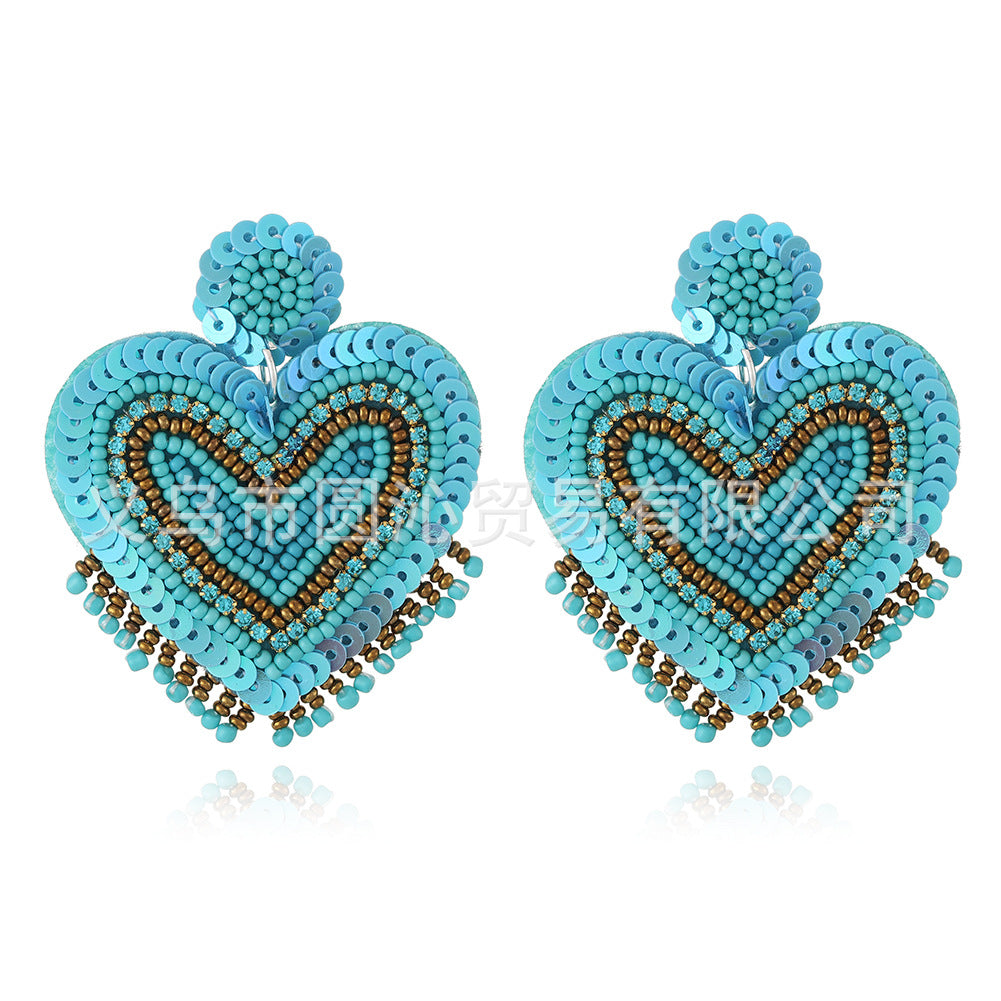 Wholesale Love Fabric Handmade Rice Ball Earrings