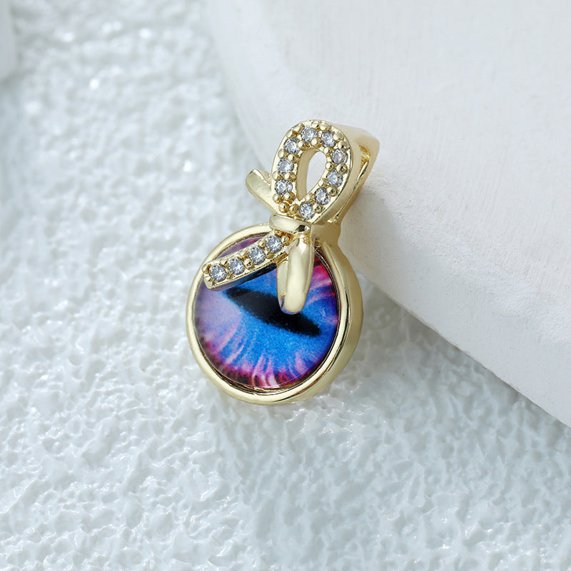 Wholesale Real Gold Electroplated Color-preserving Zircon DIY Personality Flower Geometric Temperament Necklace Pendant