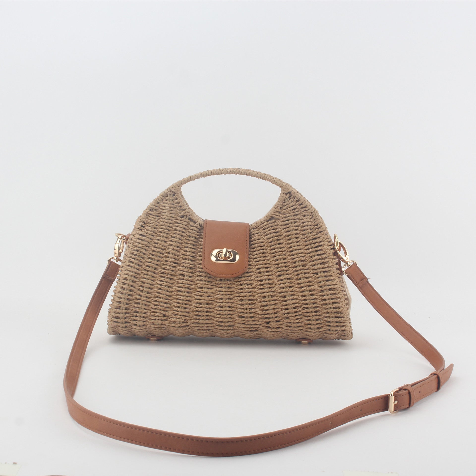 Wholesale Bamboo and Rattan Woven Bag Portable Large Capacity Crossbody Bag Tote Bag