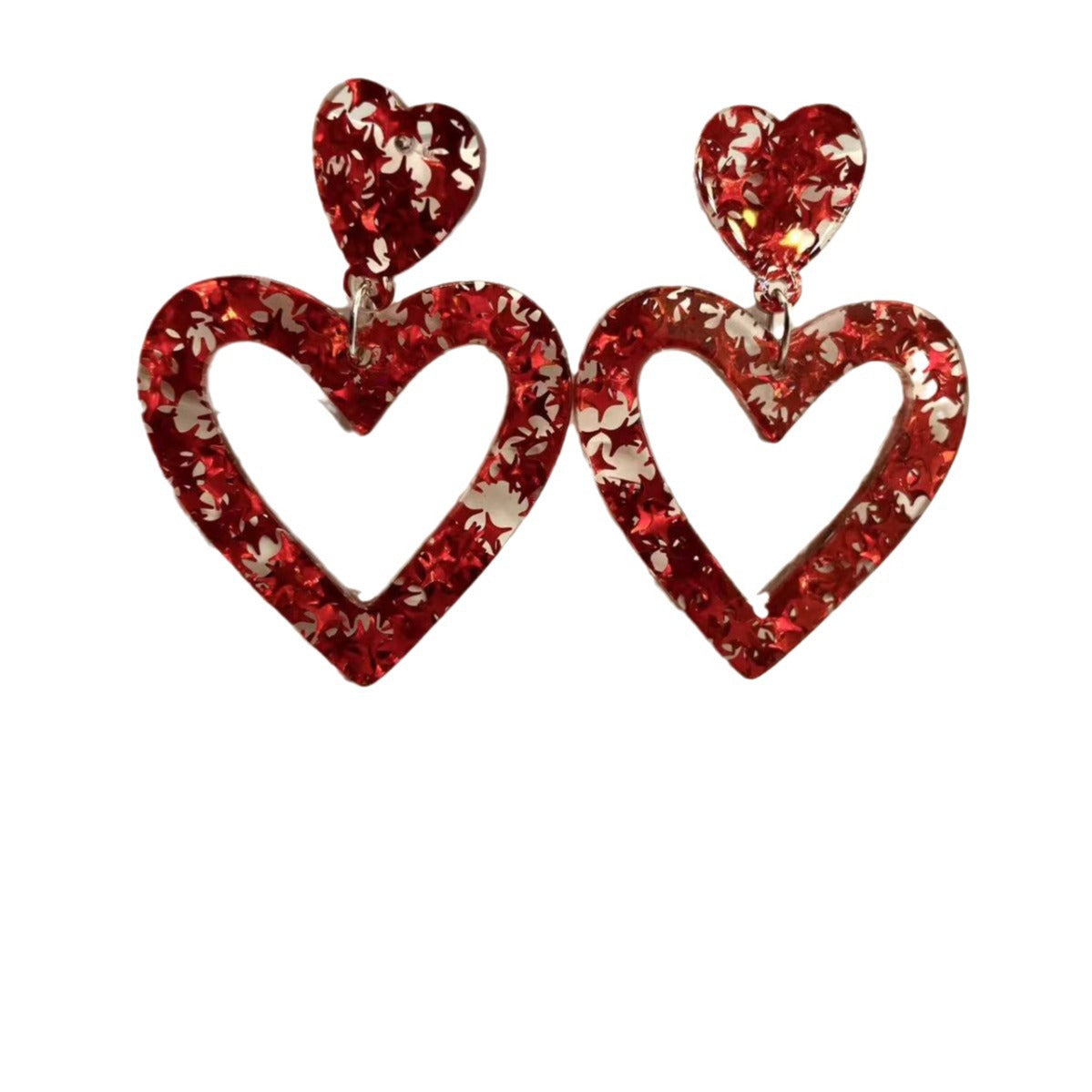 Wholesale Valentine' s Day Acrylic Love   Peach Heart Earrings