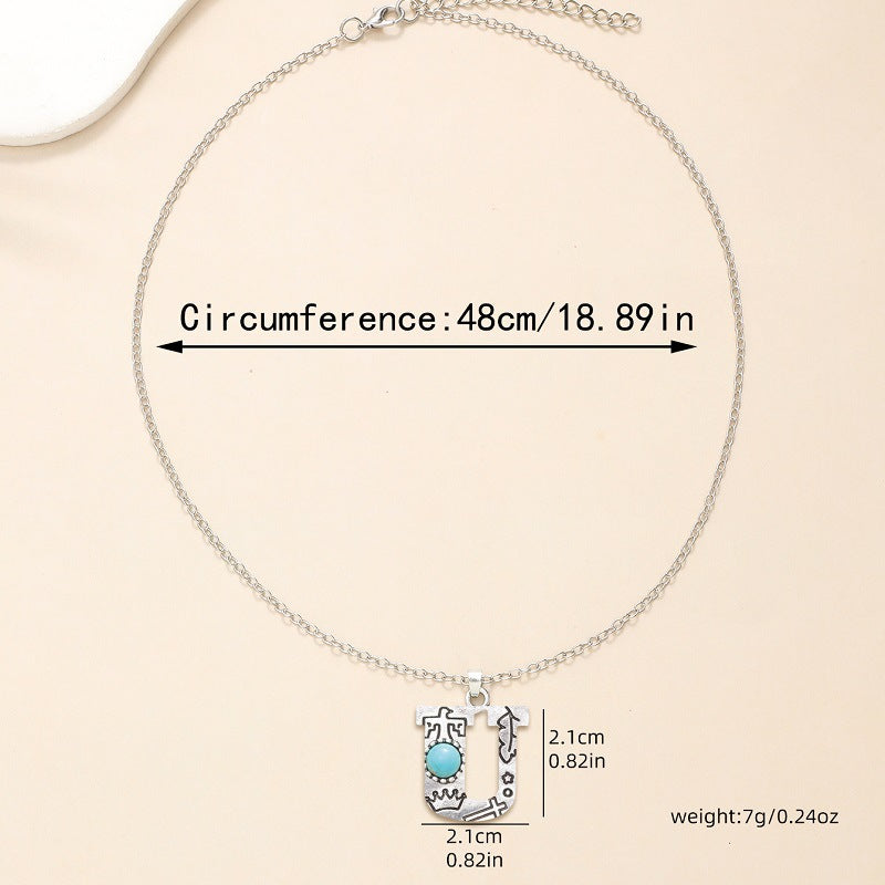 Wholesale Alloy English letter necklace western style