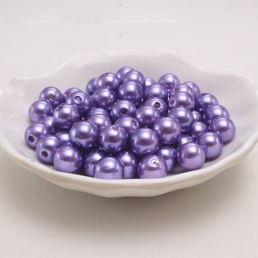 Wholesale of  6-30MM Light Purple Plastic Imitation Pearl Beads