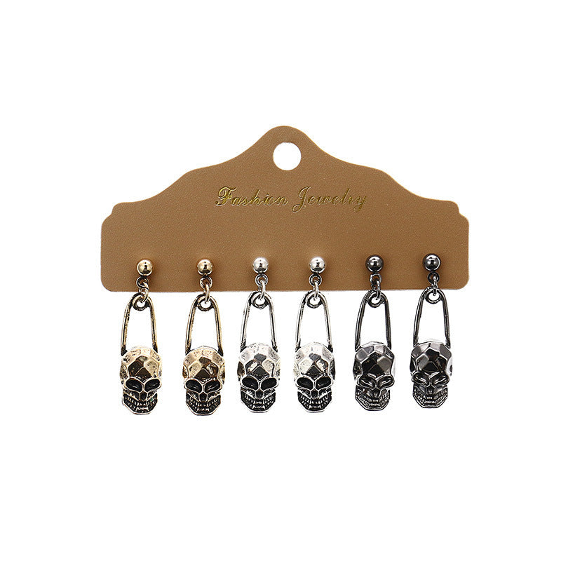 Wholesale Halloween Ghost Skull Bone Alloy Earrings Set