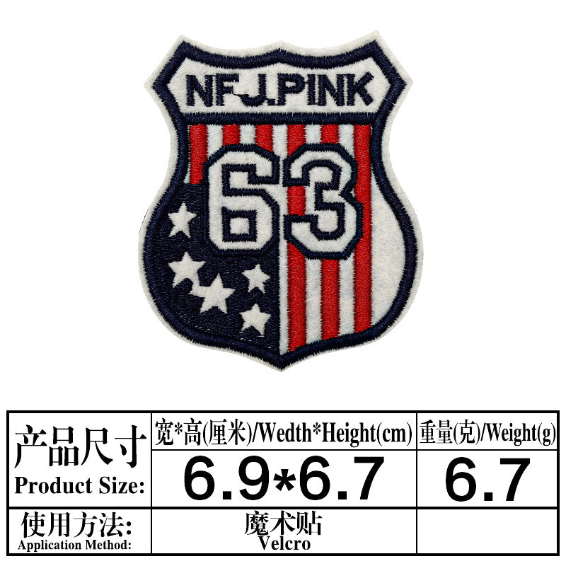 Wholesale Embroidered velcro badge back loop hook strap wool patches