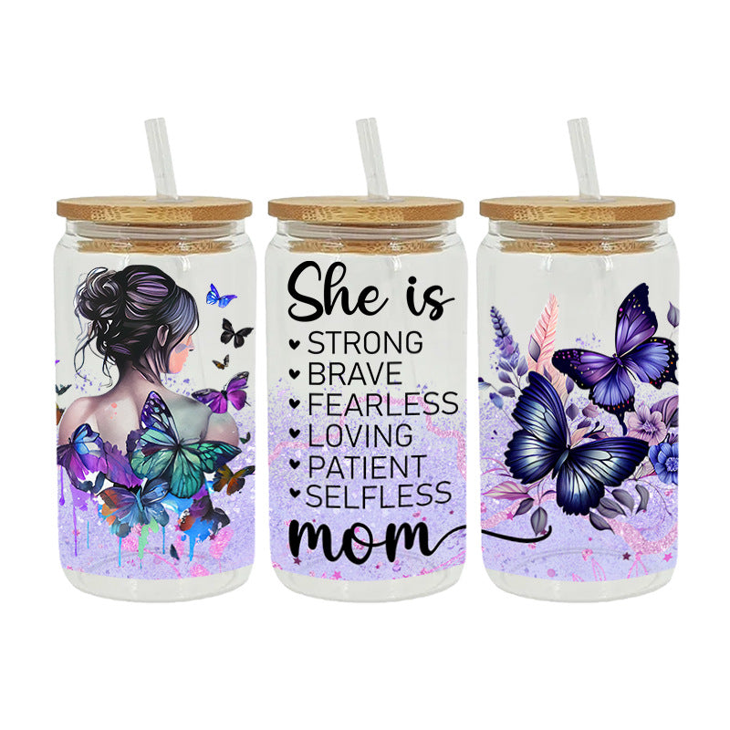 Wholesale Cartoon Family Love Mother' s Day Print 16oz Cup UV DTF Wraps