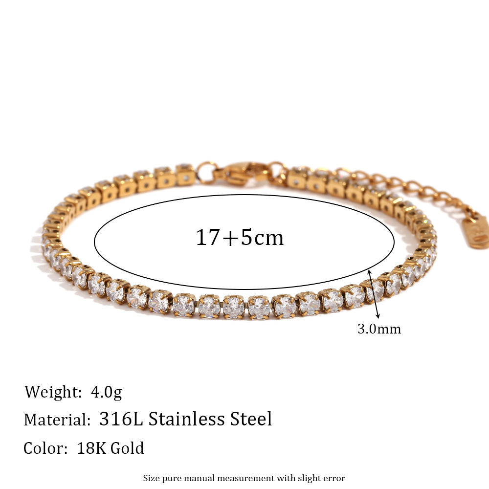Wholesale Gold and silver zircon-set Stainless Steel Bracelets