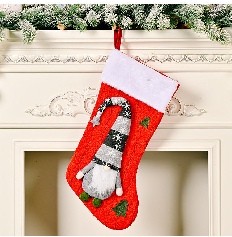 Wholesale Christmas Decoration Knitted Polyester Christmas Socks