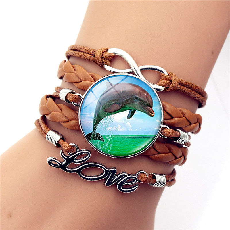 Tortuga al por mayor Tortuga Delphin Infinity Símbolo de Infinito Love Brown Multicapa de multa