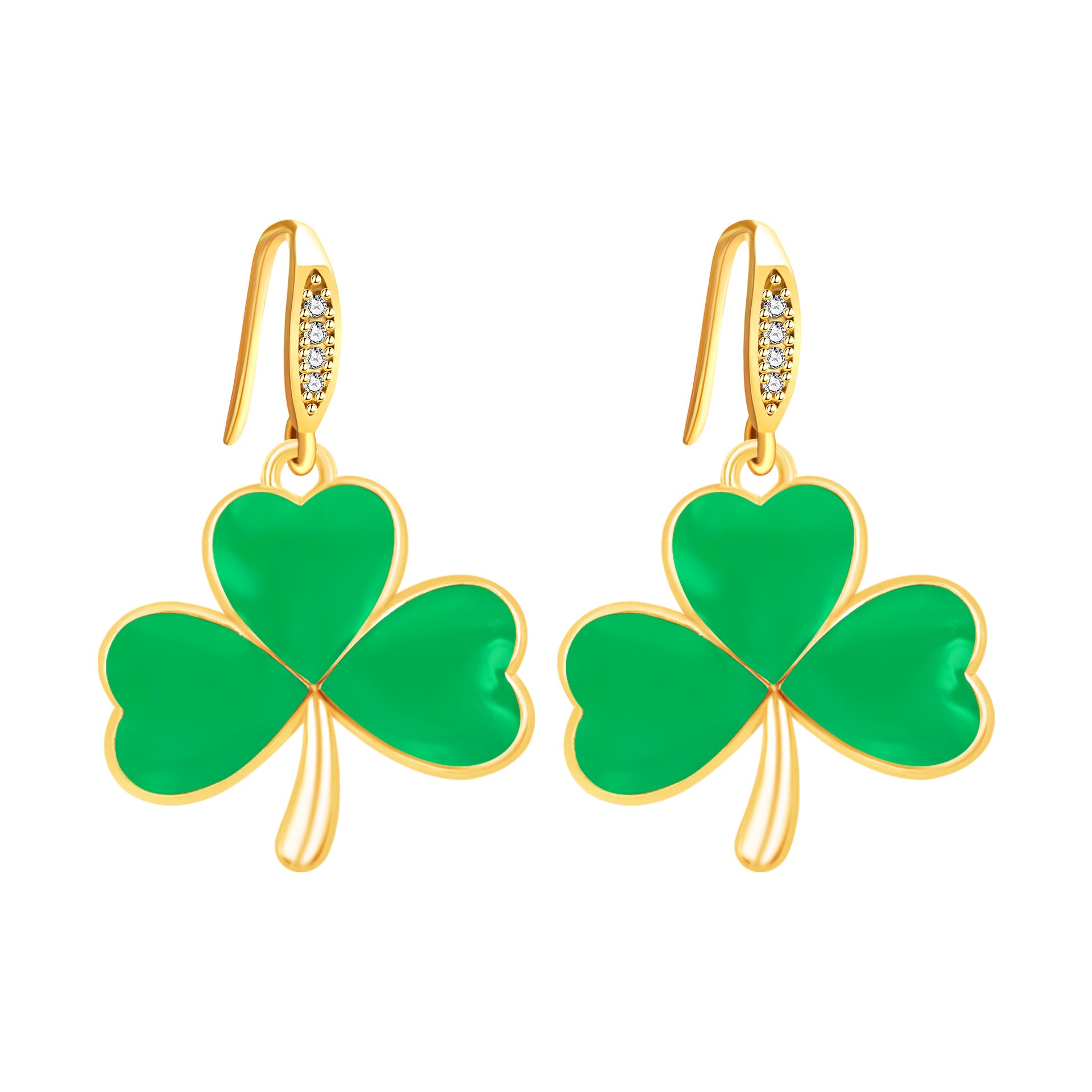 Wholesale St.  Patrick' s Day rainbow hat shamrock four-leaf clover earrings