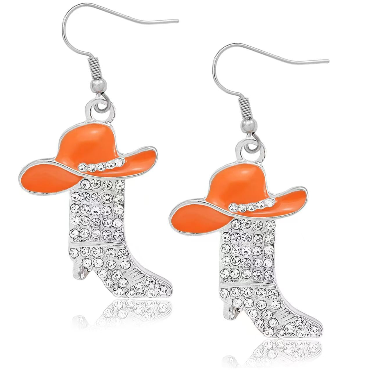 Wholesale Alloy Electroplated Blue Rhinestone Western Boot Drop Earrings For Women Stylish Party Accessory
