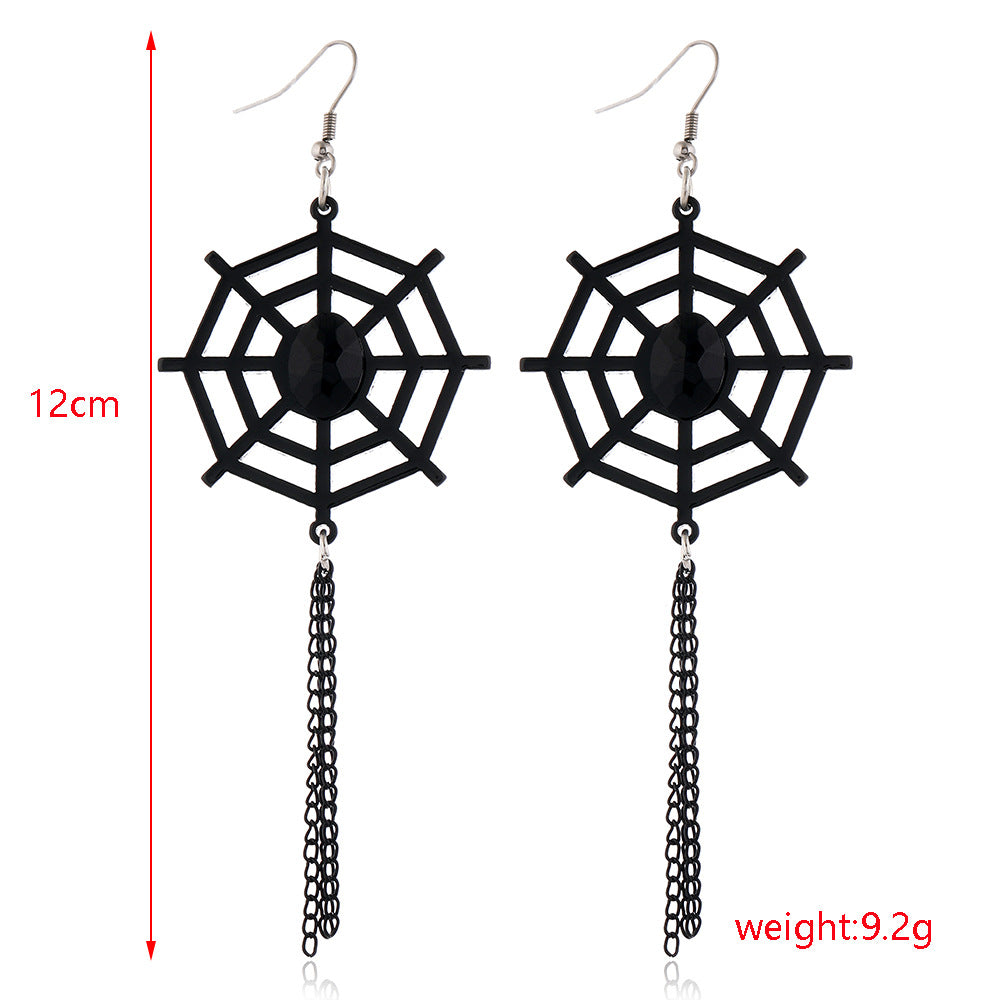 Wholesale Halloween Scary Funny Spider Pumpkin Alloy Dripping Oil Earrings