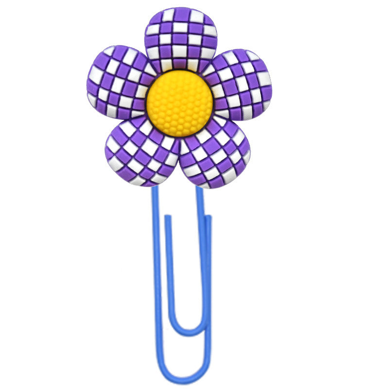 Wholesale  Random 50pcs/pack   Candy colored flower paper clip bookmark