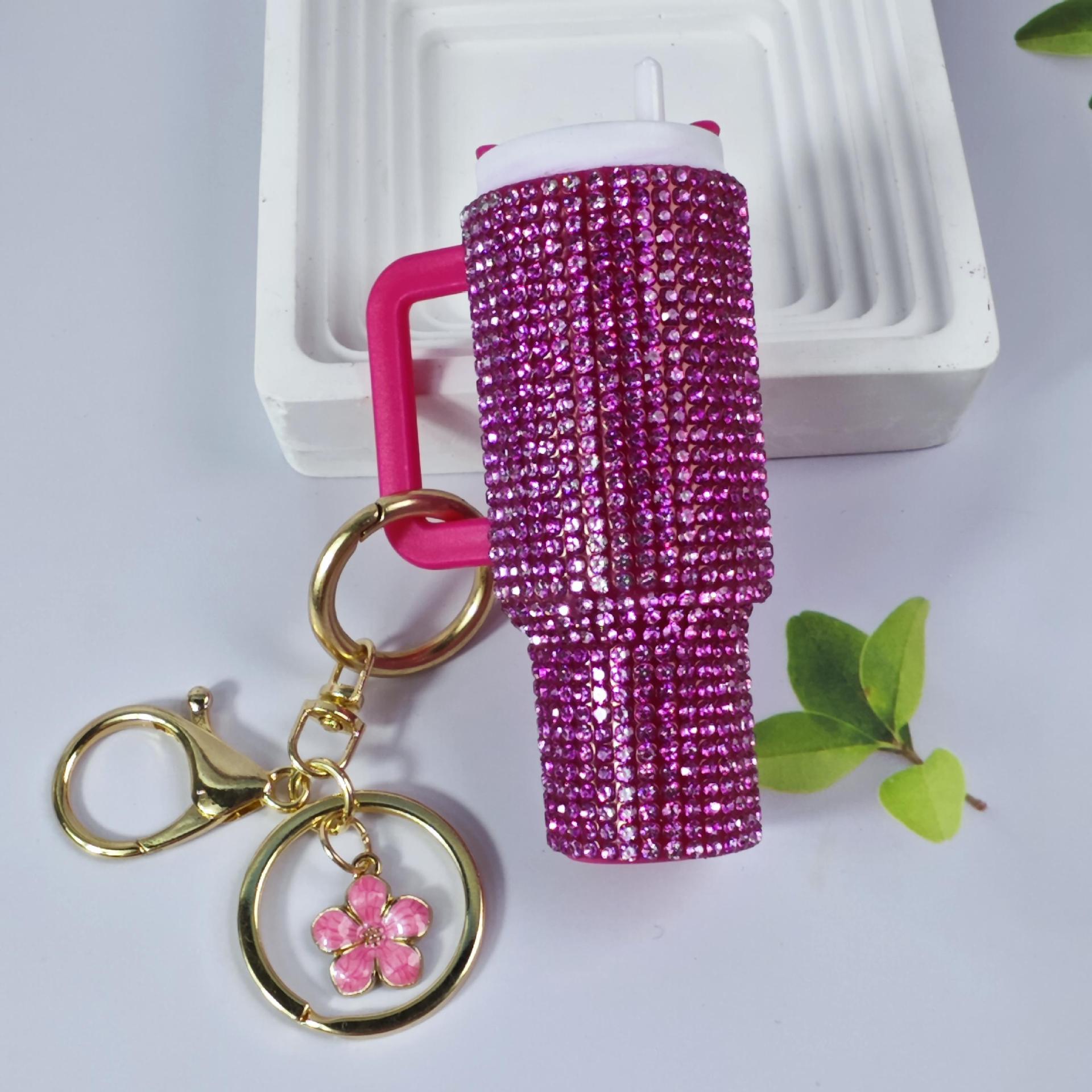 Wholesale  Mini Ice cup Keychain Diamond New Product Keychain Pendant Mother's Day Keychain Can Hold Lipstick Backpack Pendant