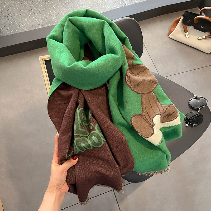 Wholesale Cartoon Rabbit Winter Thick Viscose Fiber Scarf