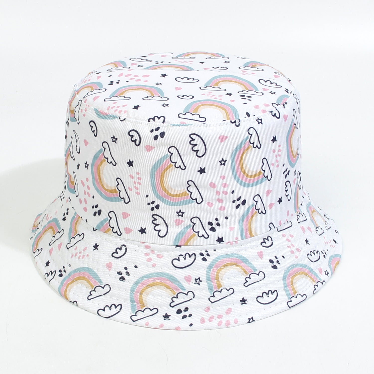Wholesale Cotton Polyester Cartoon Rainbow Kids Bucket Hat