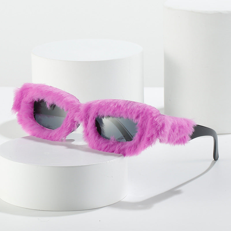 Wholesale Creative Plush Square Sunglasses
