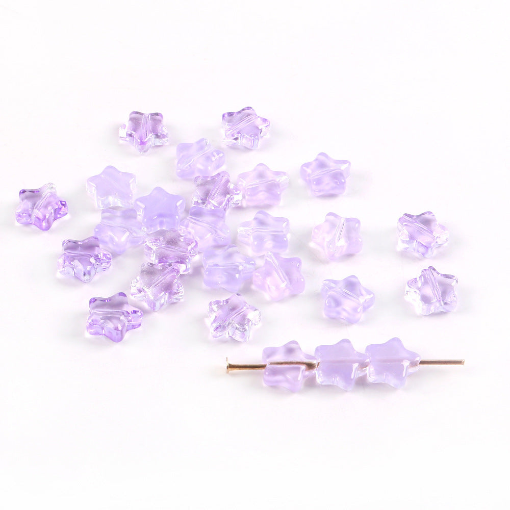 Wholesale 20pcs Color-Plated Five-Pointed Star Glass Handmade DIY Acrylic Beads