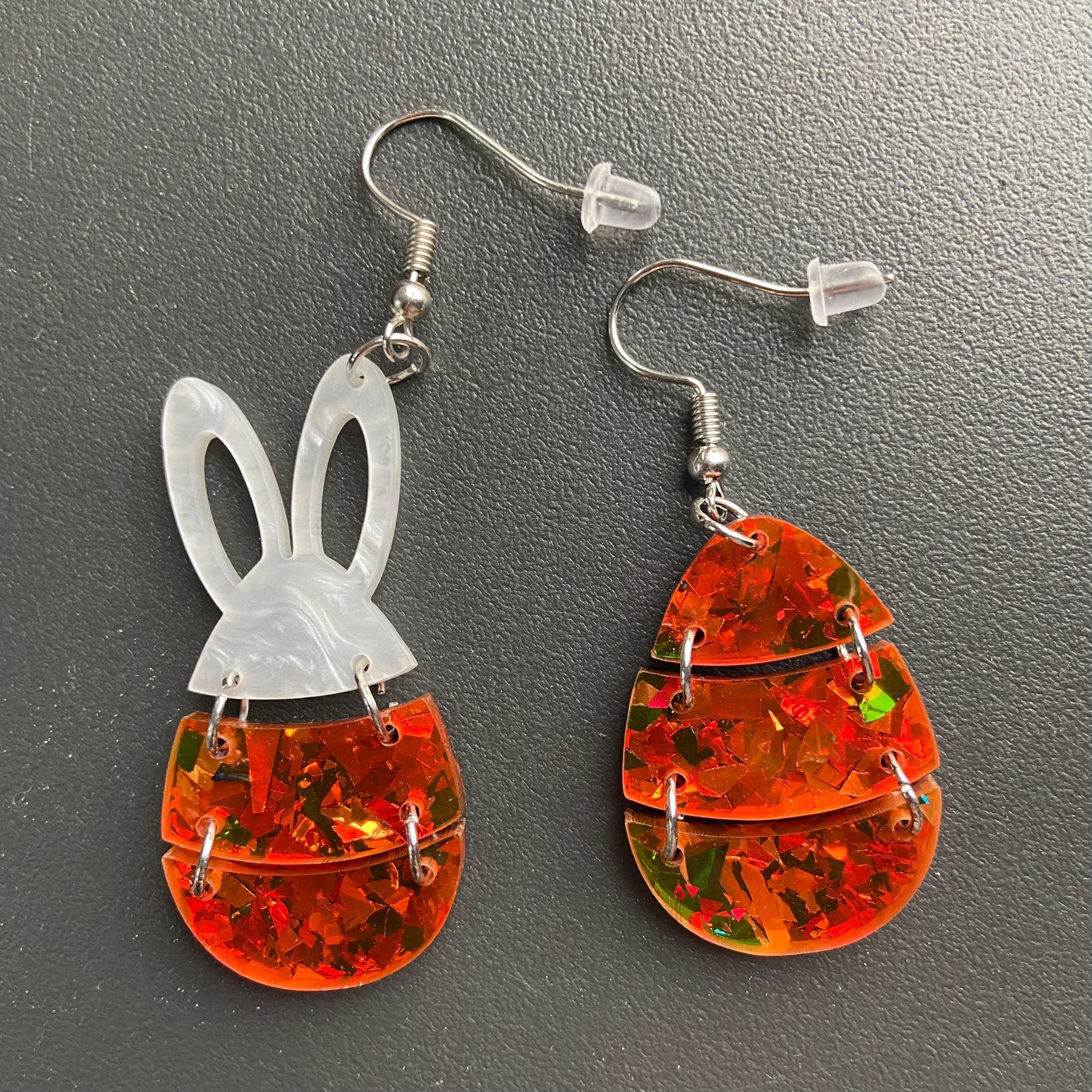 Wholesale Easter Egg Little White Rabbit Acrylic Earrings