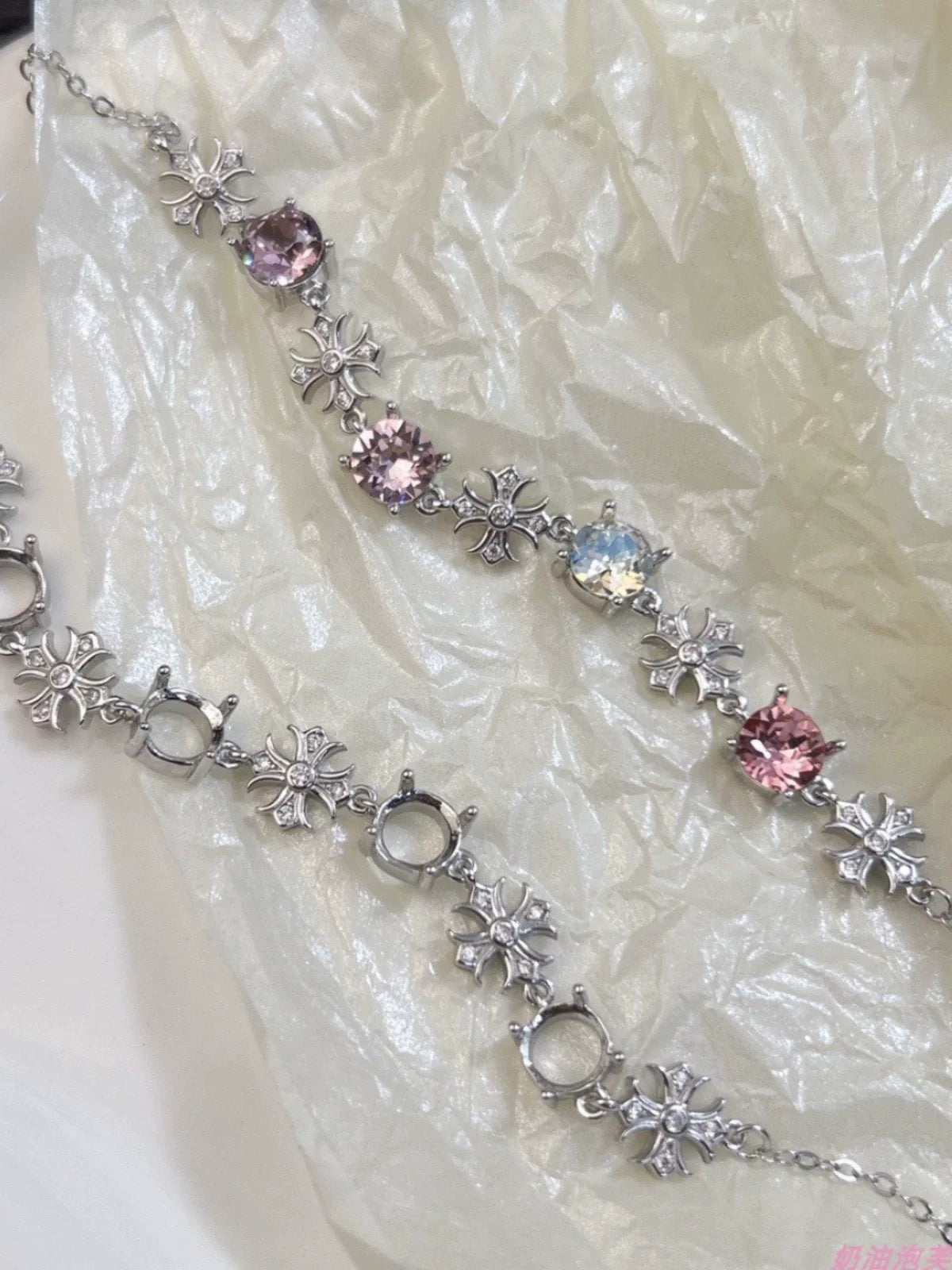 Wholesale Diamond hollow exquisite fantasy cross princess DIY bracelet