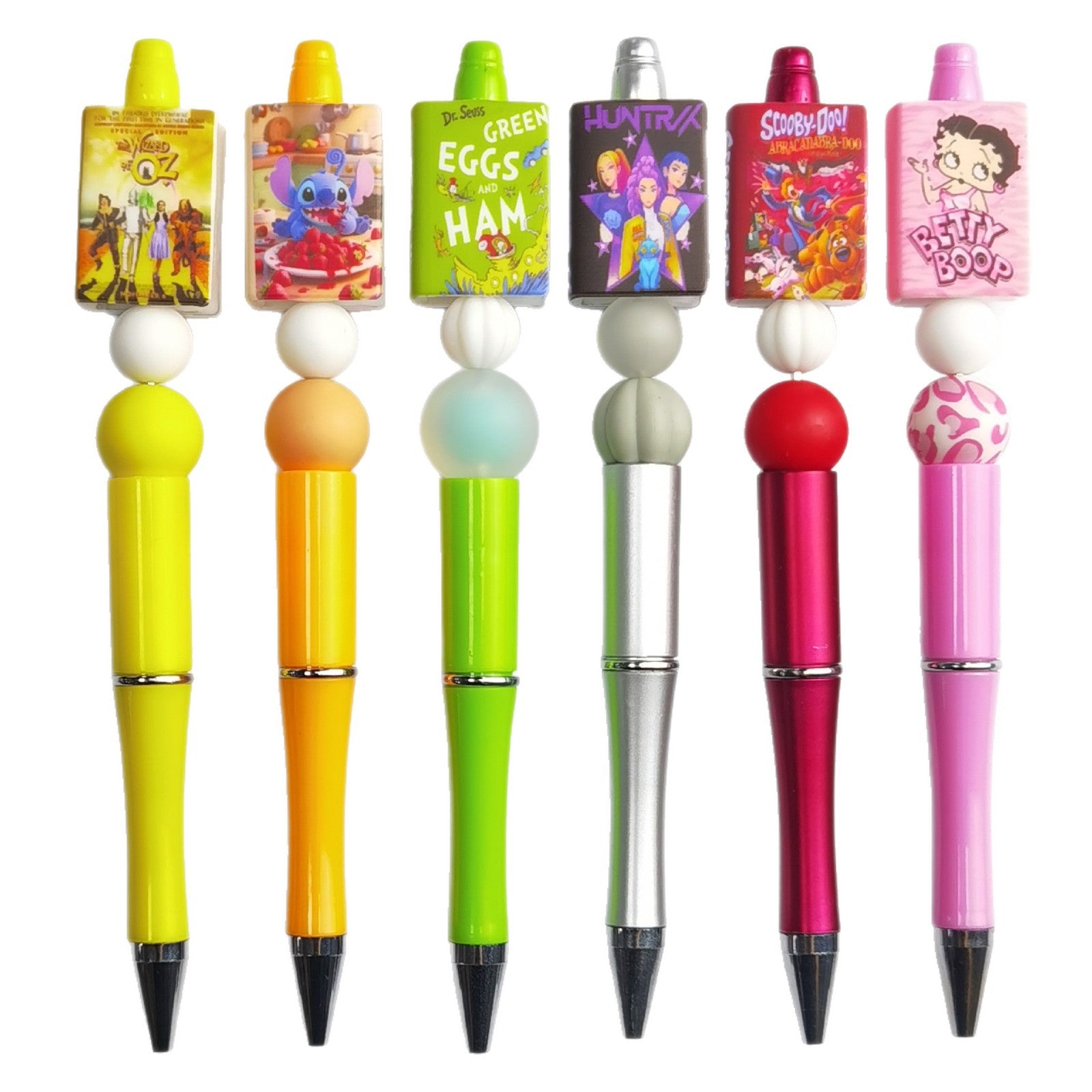 Wholesale 10pcs/pack Silicone Printed 3D Book Cartoon DIY Beads