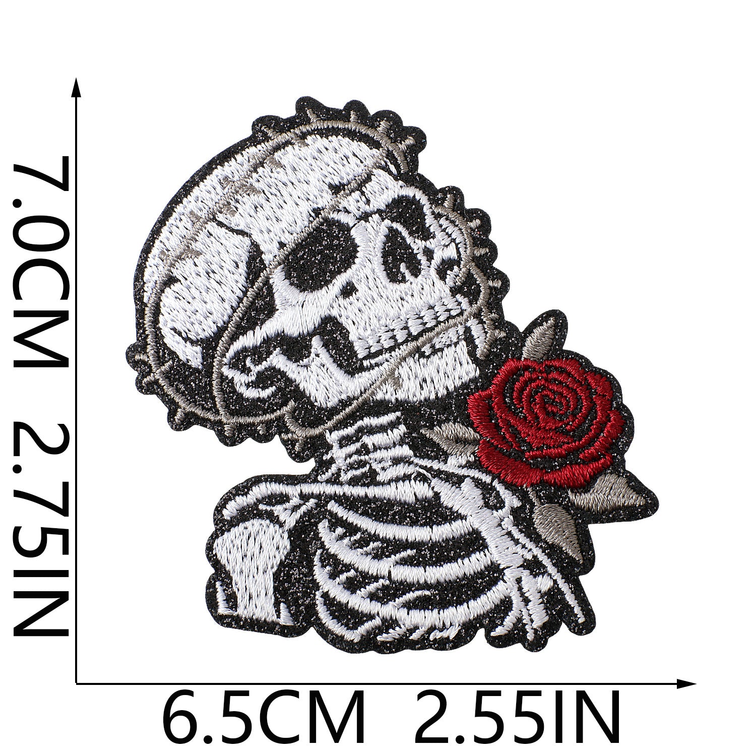 Wholesale Leather Skull  Embroidered Patch Iron On DIY Accessory For Clothing Backpack