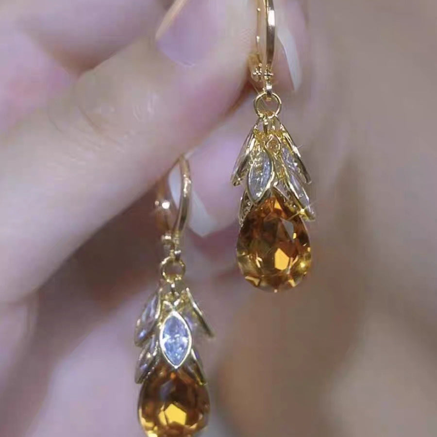 Wholesale Exquisite Design Sense brown Wheat Atmospheric Fashion Elegant Trend Earrings