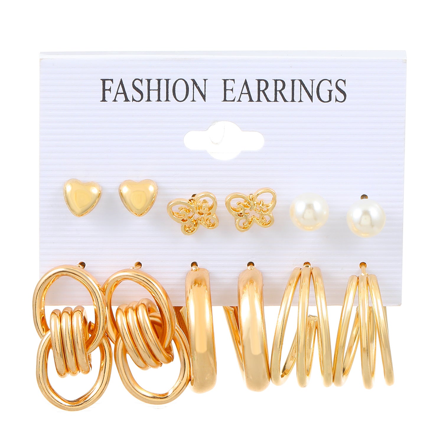Wholesale Butterfly Pearl Alloy Earrings Set Combination