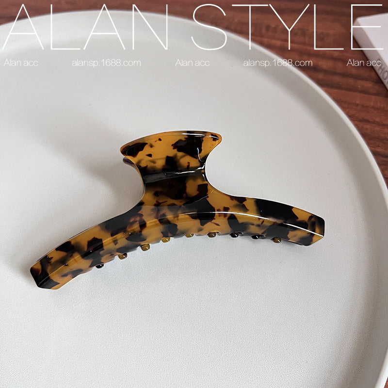 Wholesale French Acetate Curved Leopard Hair Clips
