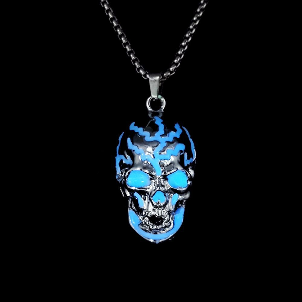 Wholesale Luminous Evil Skull long necklace