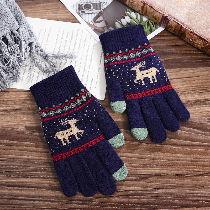 Wholesale Christmas Plush Knitted Gloves