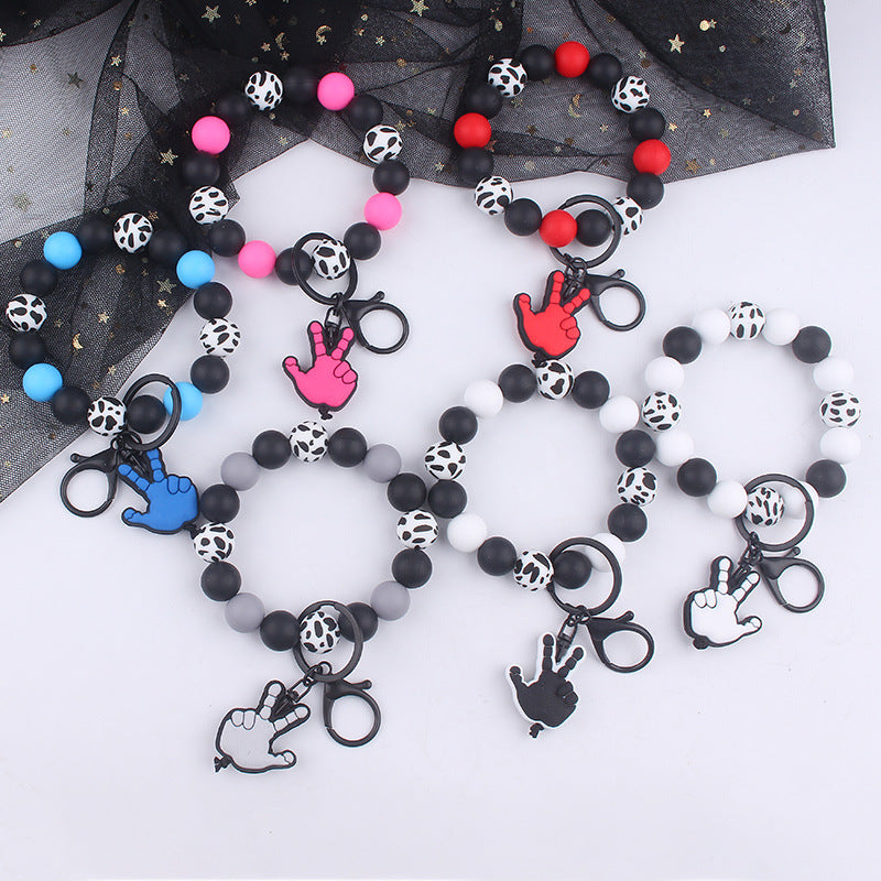 Wholesale Cute Dairy Bead Bracelet Keychain