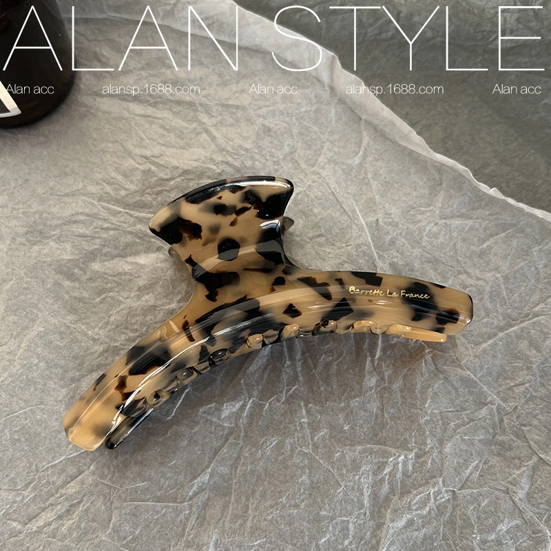 Wholesale French Acetate Curved Leopard Hair Clips