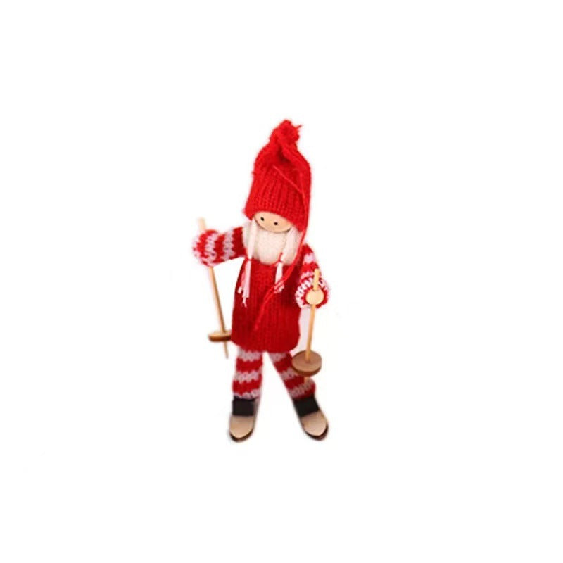 Wholesale Christmas Decorations Ornaments Wooden Ski Dolls Dolls