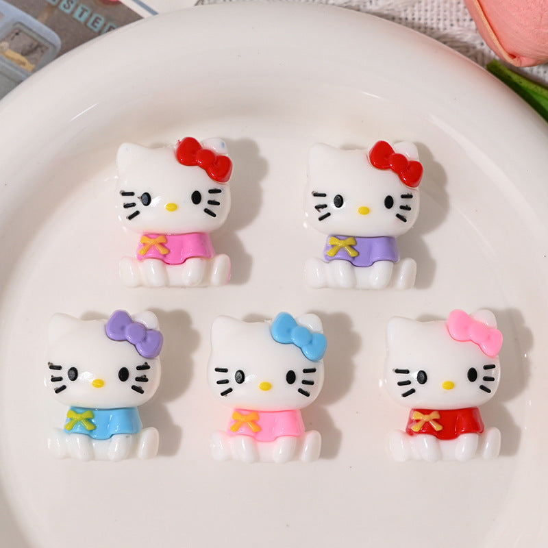 Wholesale 5pcs/pack Cartoon Rubber Beads Bow with Hole Loose Beads	OLY Exclusive