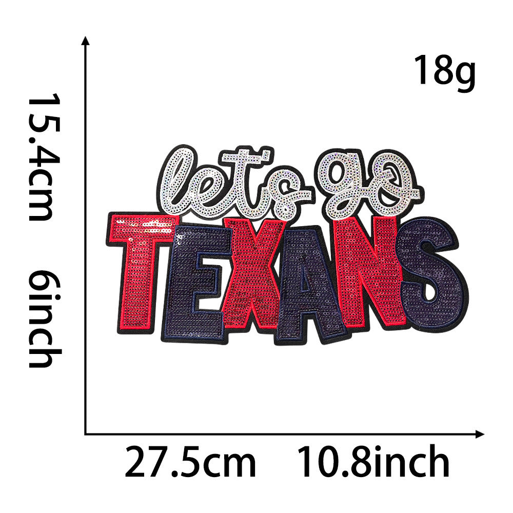 Wholesale Team sequin sports embroidery DIY Patches