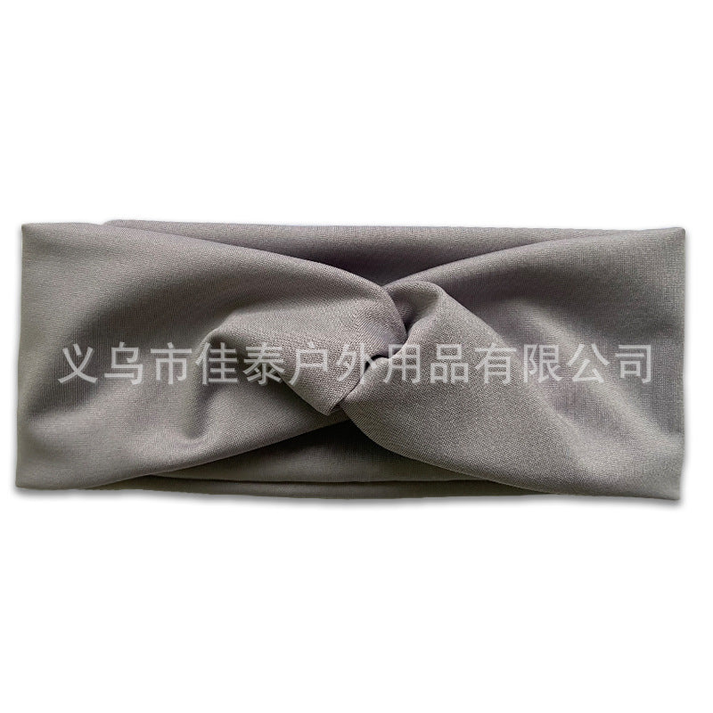 Wholesale Women's Solid Color Cross Hair Band Elastic Wide-brimmed Hair Band Exercise Running Sweat-absorbent Headband