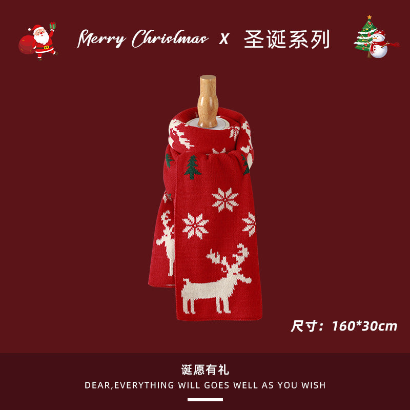 Wholesale Christmas Deer Winter Warm Plaid Scarves