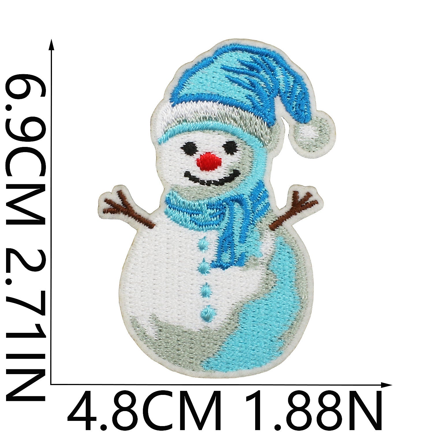 Wholesale Blue and white Christmas embroidered DIY Patches