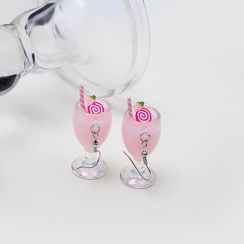 Pendientes de taza de té de leche creativa creativa al por mayor