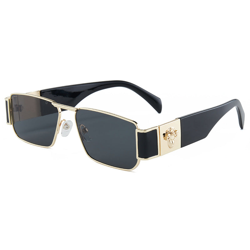 Wholesale fashion men' s and women' s small-frame sunglasses gradient wide-leg glasses